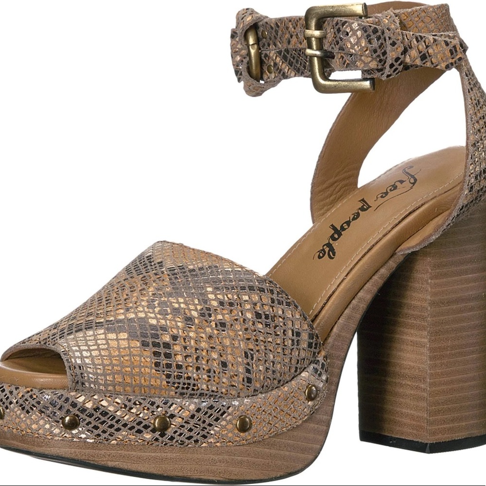 Free People Justine Wood Platform Sandals